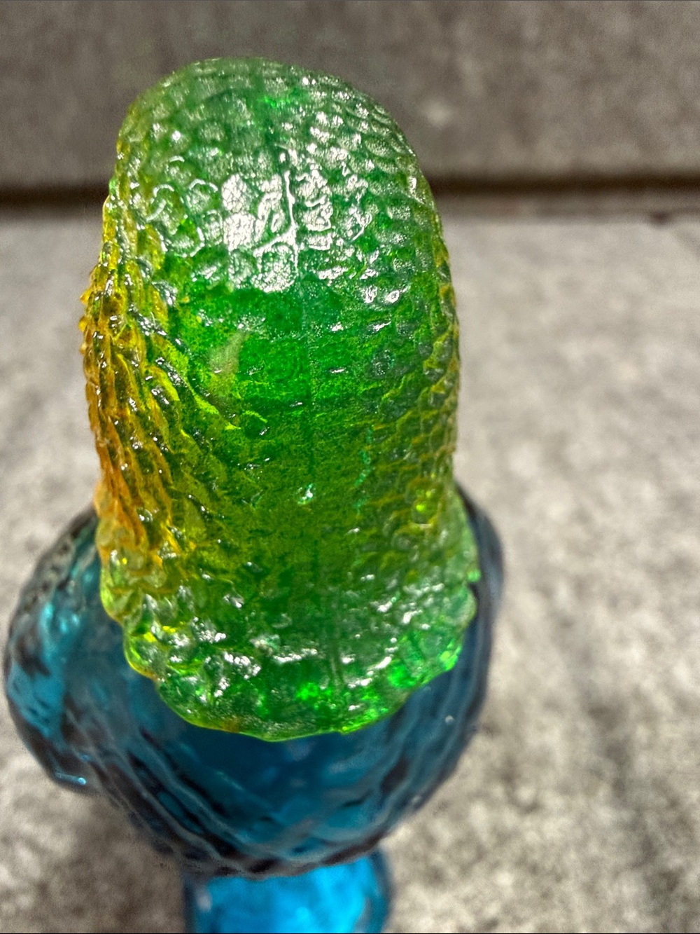 Avon Island Parakeet Blue and Green Glass Bottle - Picture 10 of 12